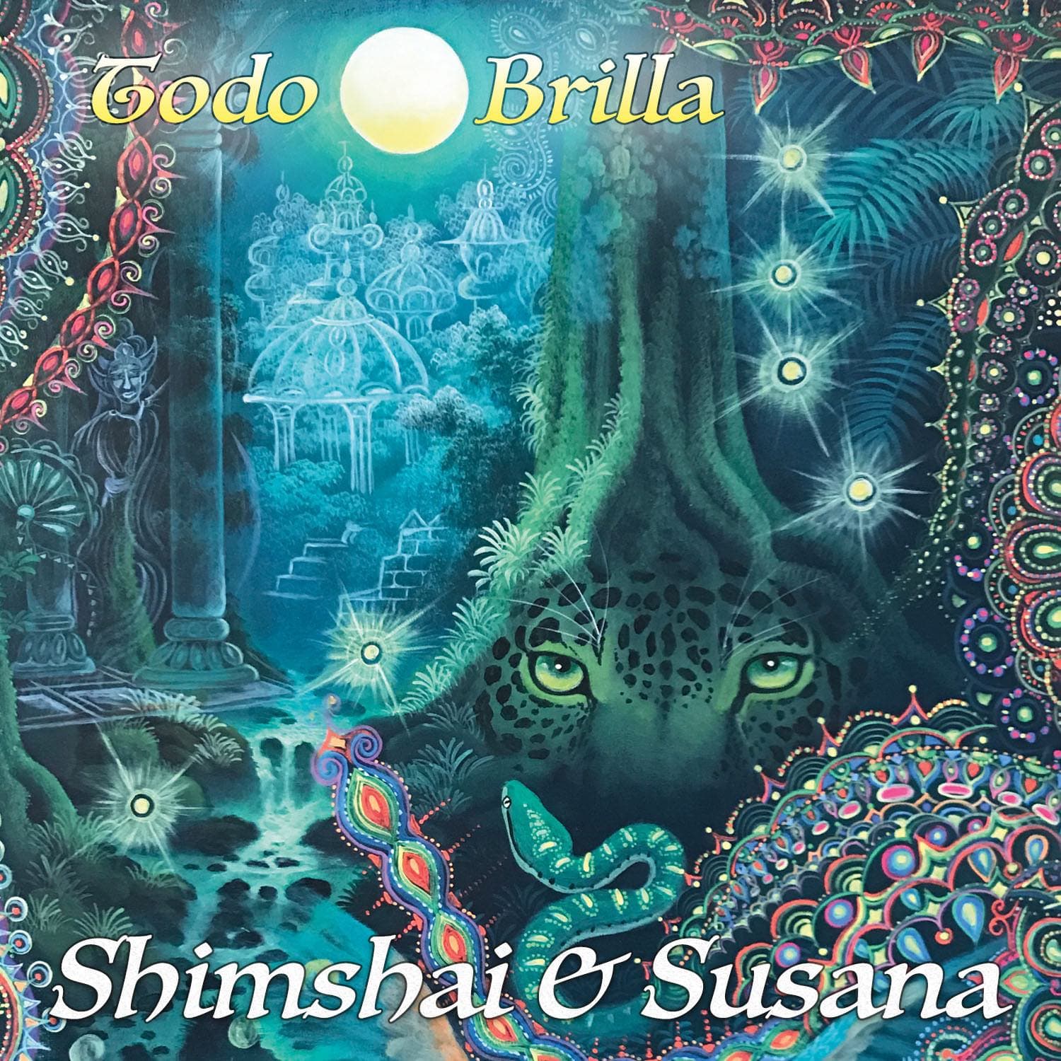 Todo Brilla, second medicine music studio album by Shimshai & Susana weaving songs from the Indeginous Amazon Icaros to traditional Mexico and Moondance folk music. 